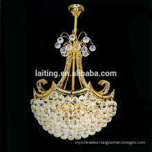 American Vintage Retro Pendant Lights Indoor Lighting Small Gold LED Crystal Chandelier